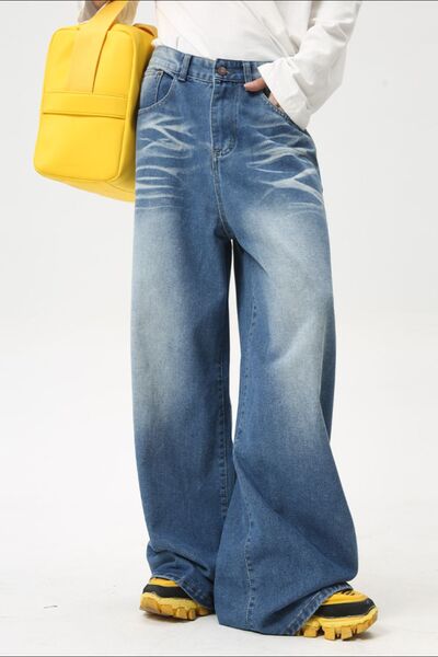 Wide Leg Jeans with Pockets