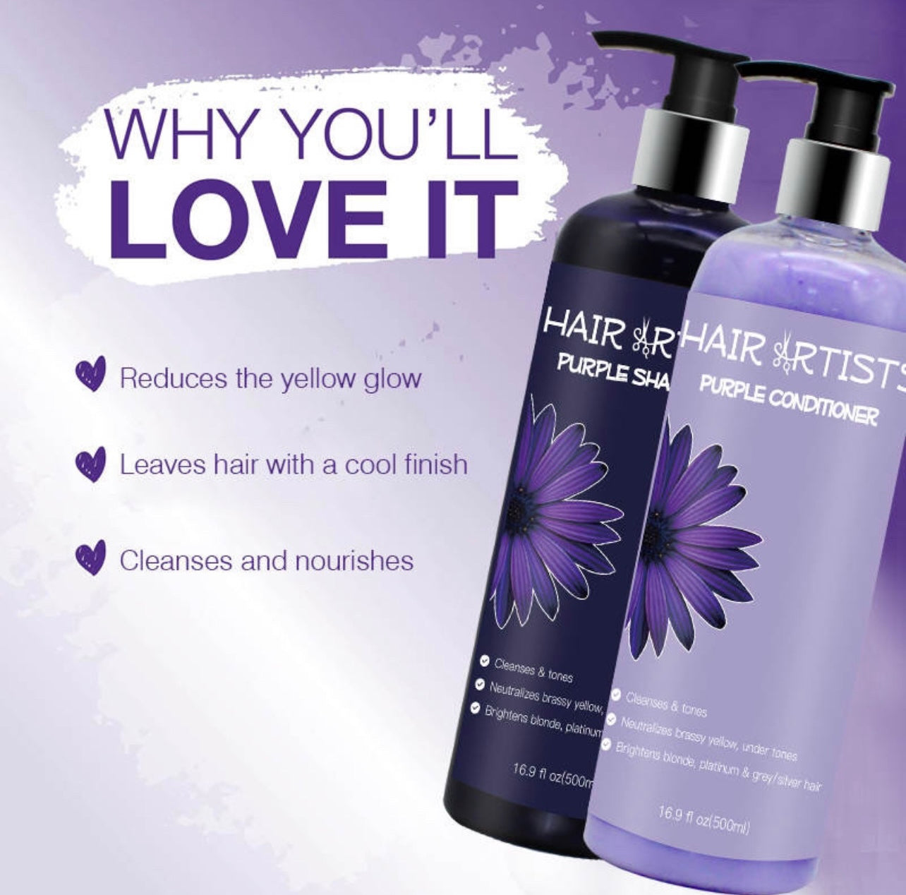 Hair Artists Purple Shampoo & Conditioner