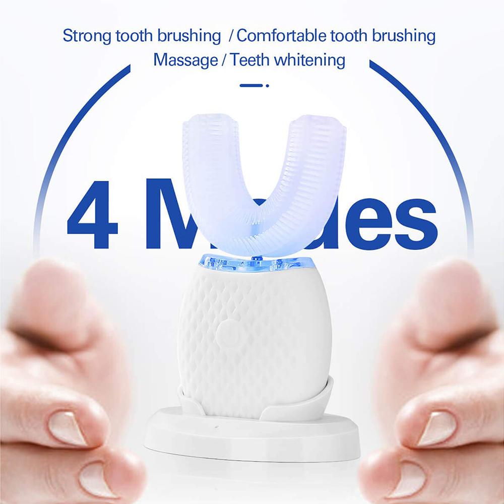 Cepillo de dientes eléctrico de silicona 360° para adultos Blanqueamiento automático inteligente