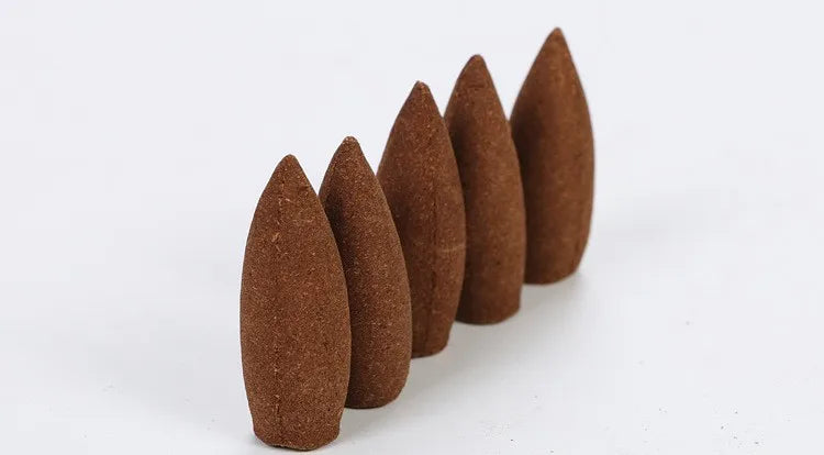 100% Natural Sandalwood Backflow Incense Cones Handmade Agarwood Cones Incense Help Sleep Wormwood Incenso Drive Away Mosquitoes