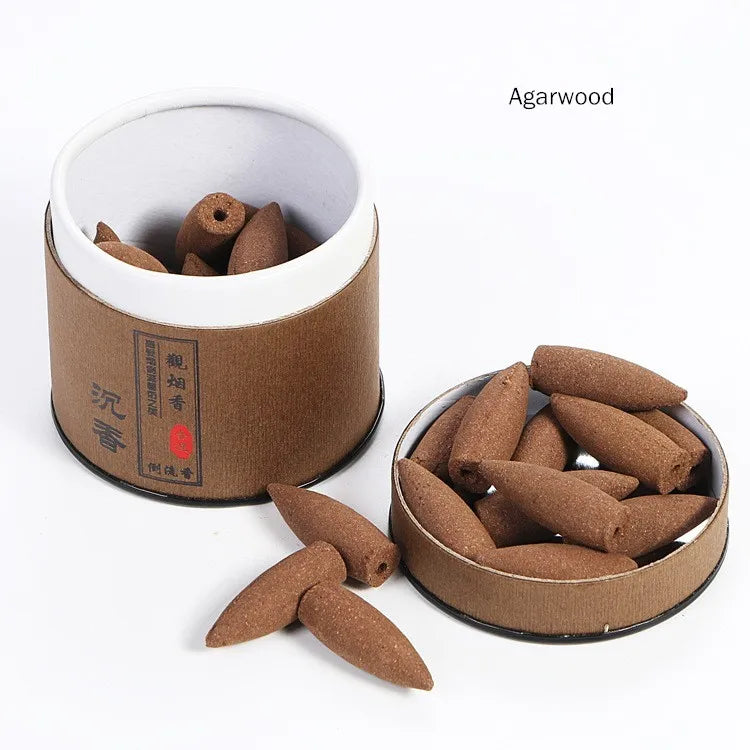 100% Natural Sandalwood Backflow Incense Cones Handmade Agarwood Cones Incense Help Sleep Wormwood Incenso Drive Away Mosquitoes