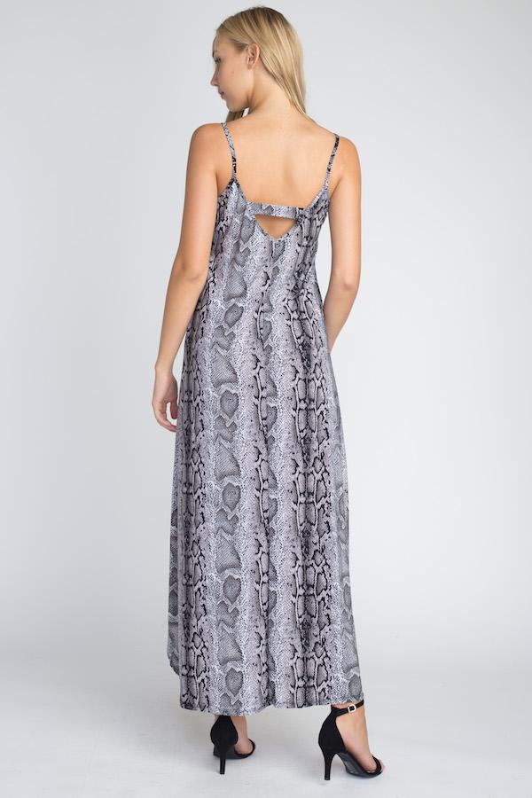 Women's Snakeskin Print Maxi Tank Dress