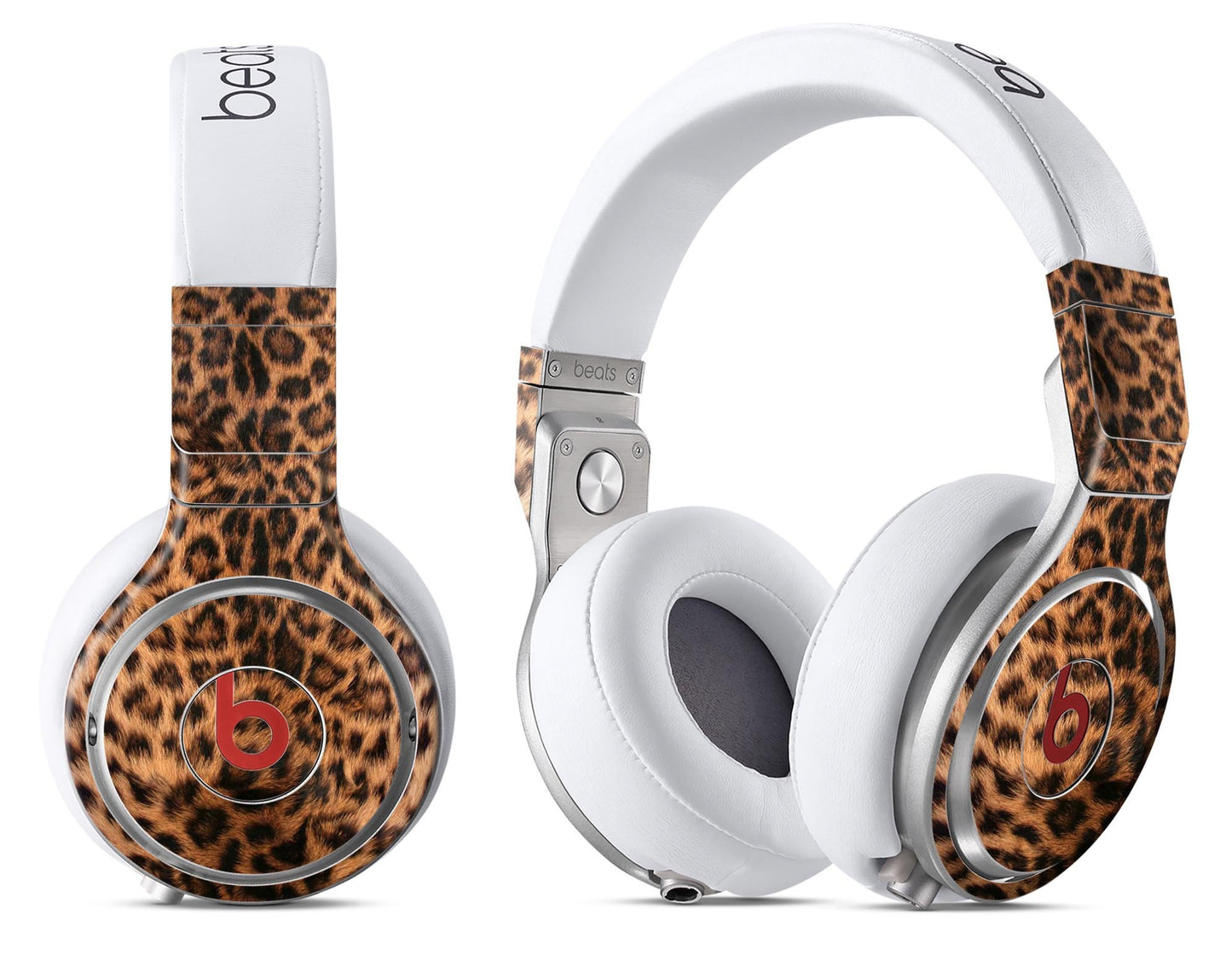 Kit de calcomanías para envolver todo el cuerpo con piel de leopardo espejada para Beats by Dre 