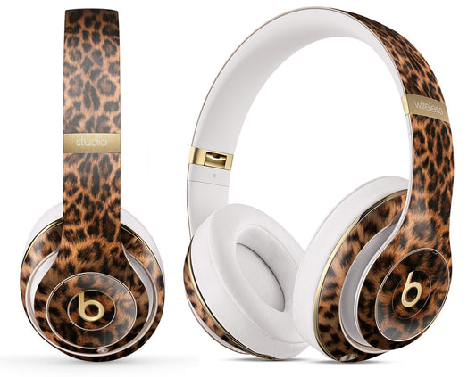 Kit de calcomanías para envolver todo el cuerpo con piel de leopardo espejada para Beats by Dre 