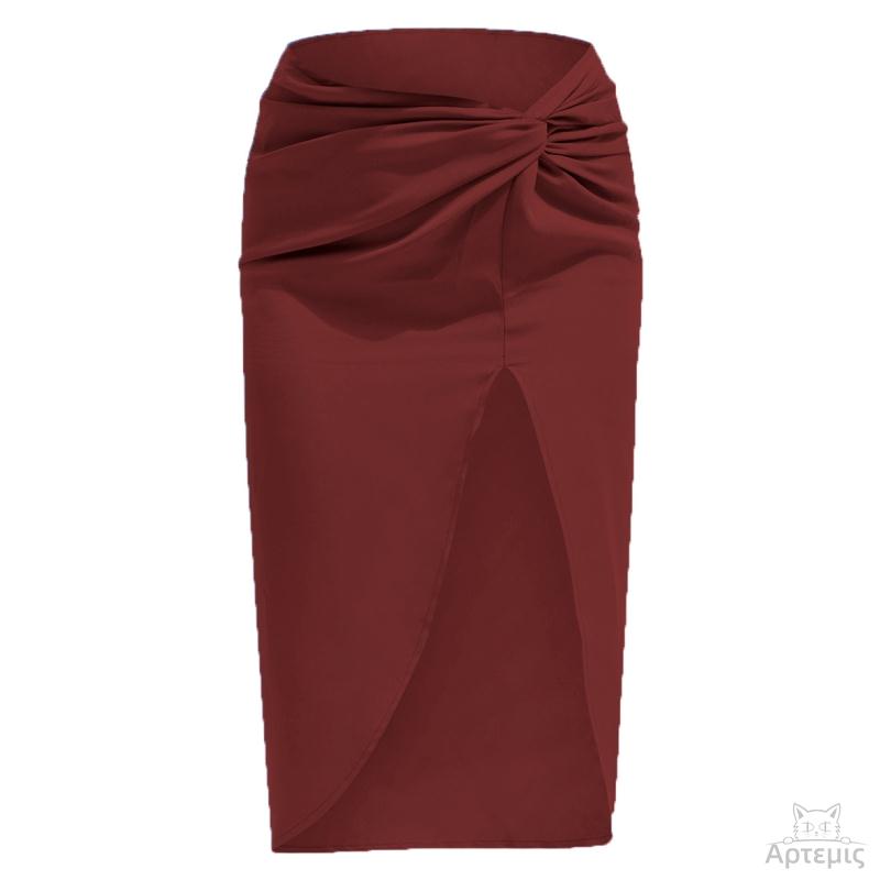 Satin Asymmetrical Satin Zip Skirt