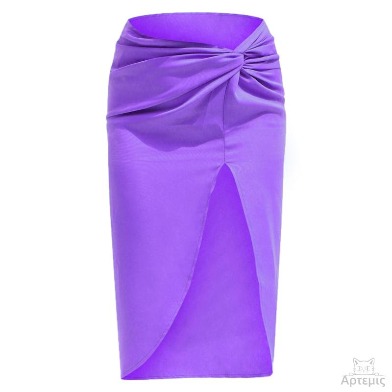 Satin Asymmetrical Satin Zip Skirt