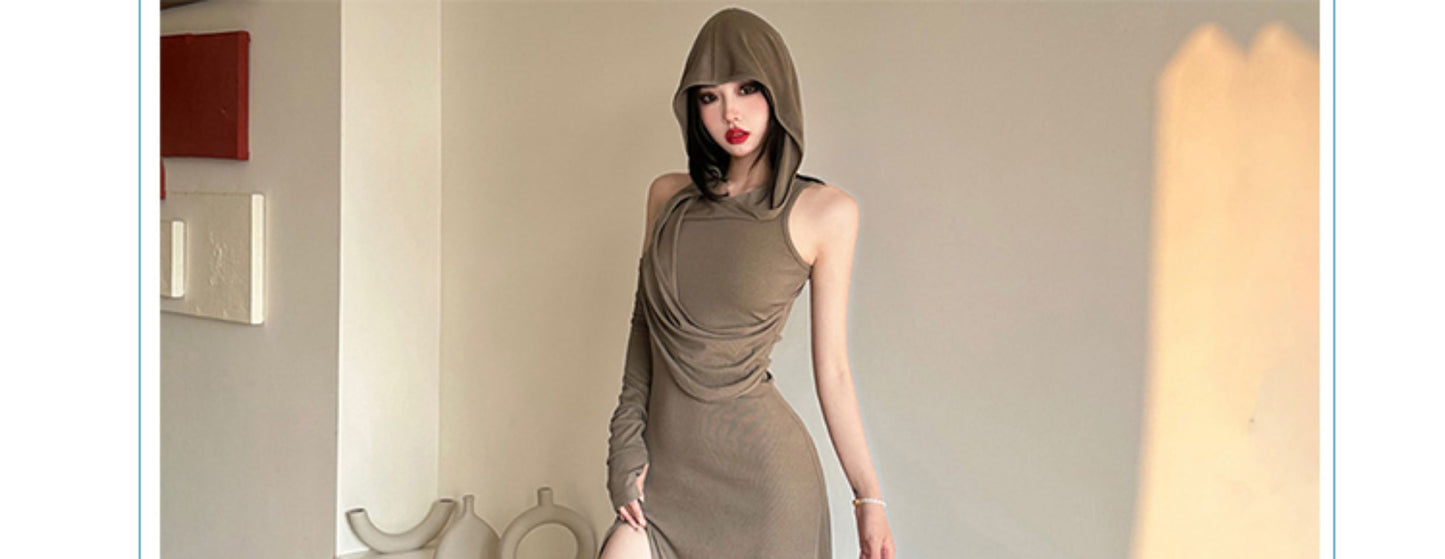 Ruched Spicy Dark Desert Silm Dress