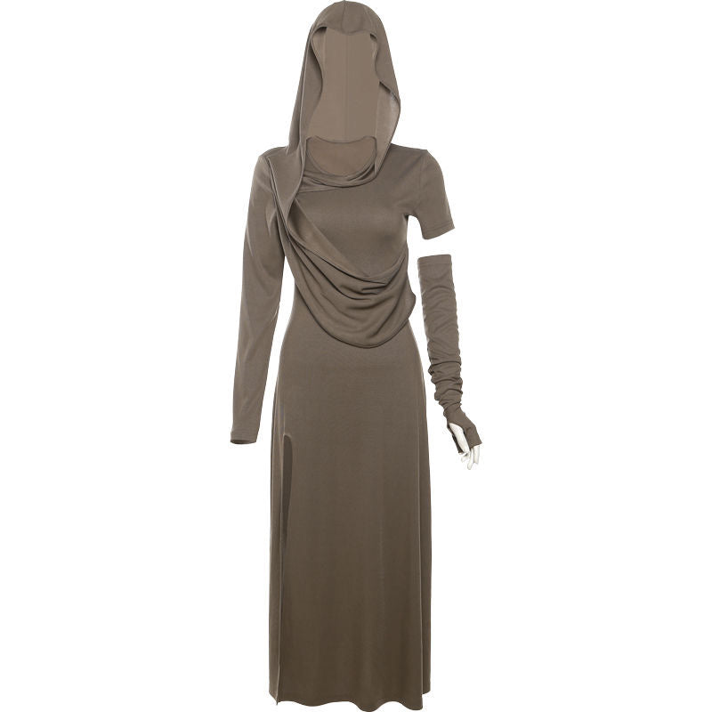 Ruched Spicy Dark Desert Silm Dress