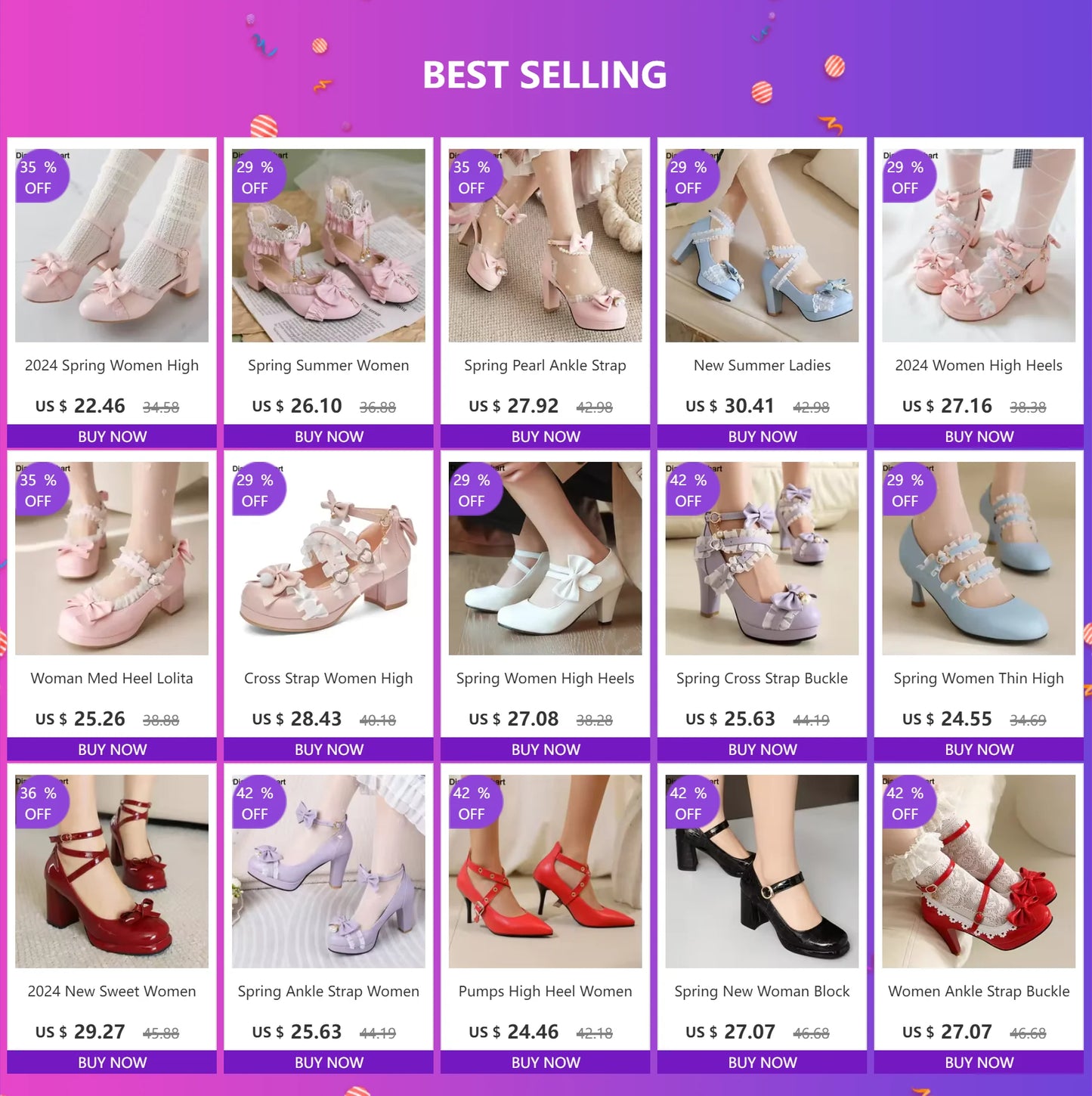 Spring Women High Heels Cross Strap Mary Jane Pumps Party Wedding Cosplay White Red Black String Bead Bow Princess Lolita Shoes