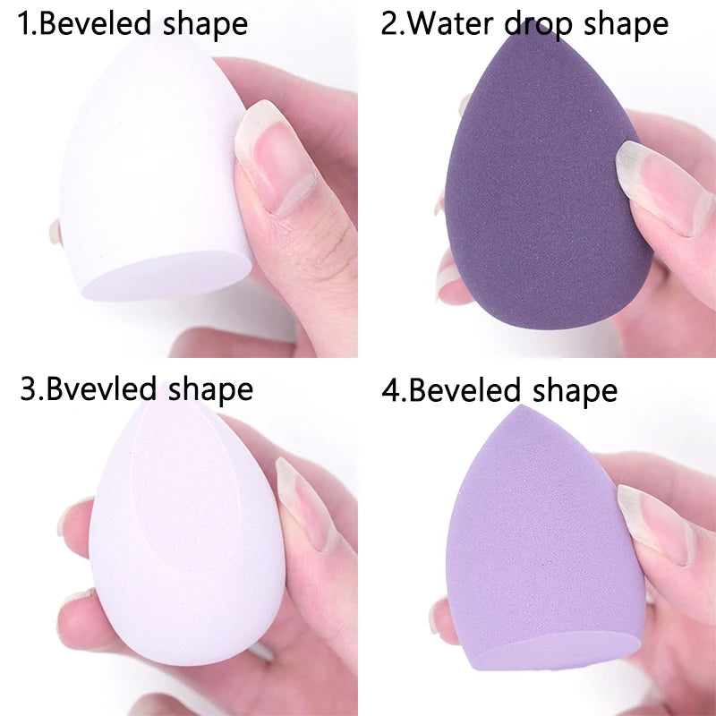 4Pc/Bag Makeup Sponge Powder Puff Dry and Wet Combined Beauty Cosmetic Ball Foundation Powder Puff Bevel Cut Make Up Sponge Tool