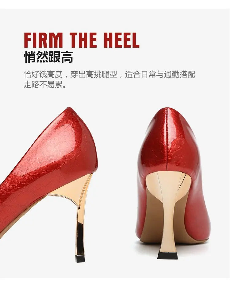 New In Red Special Head Spiral Pattern Fashion Women's Shoes Pointed Fine Heel Wedding High Heels Banquet Nightclub with Shoes