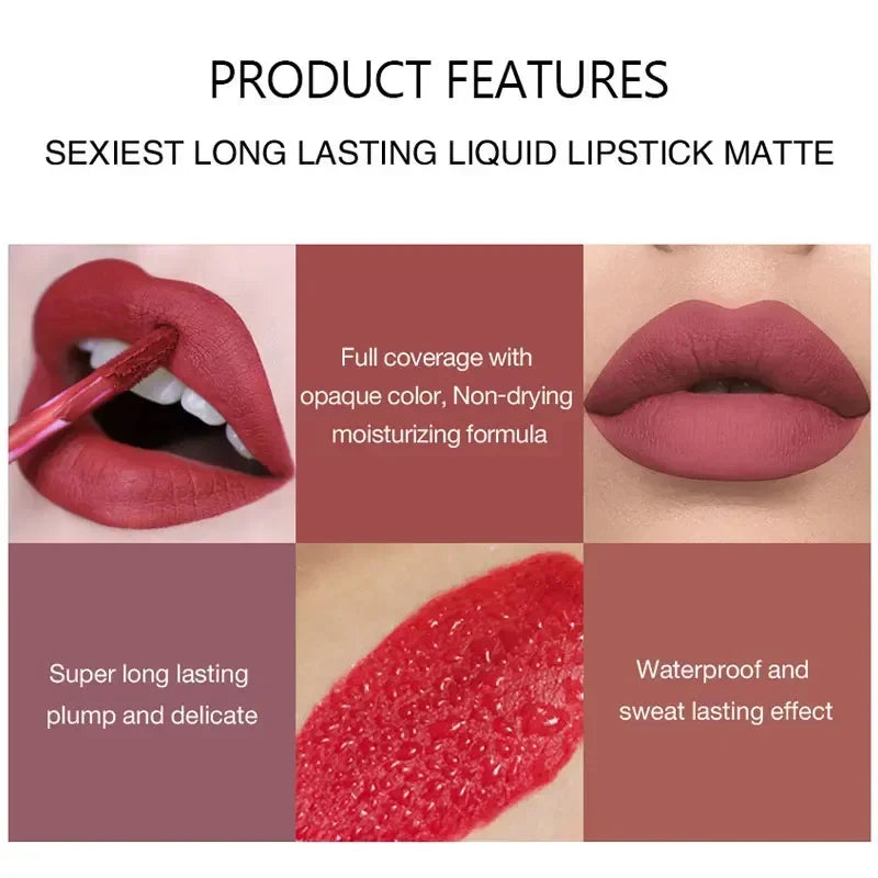 Lipstick Set Make-up for women Waterproof Long lasting Cosmetics Korean makeup Liquid Matte lipstick