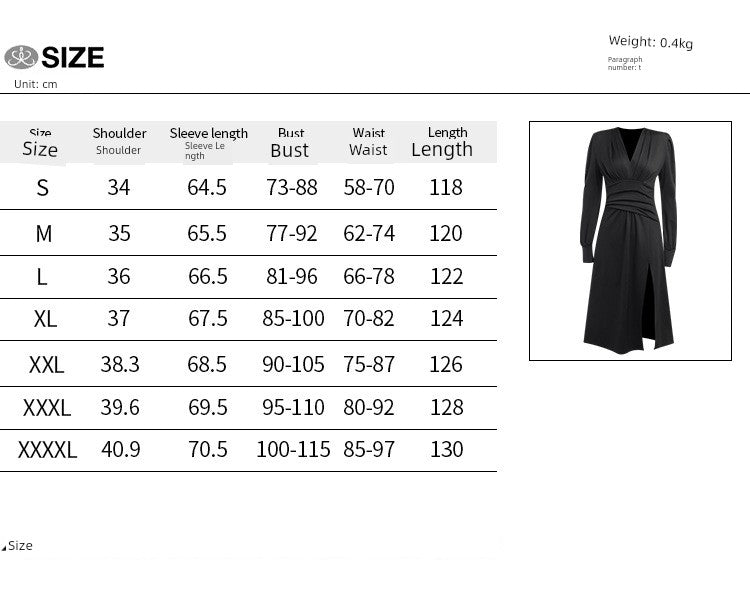 Spicy Adult Lady like Woman Wind Black Elegant V Neck Dress