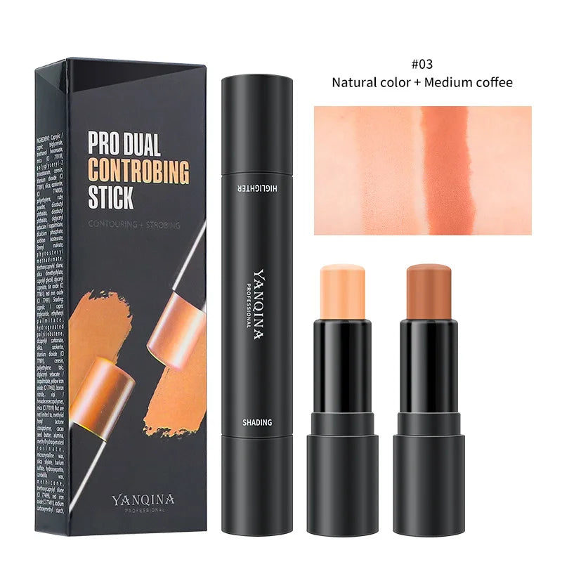 Double-headed Face Brown Bronzer Contour Stick Face Foundation Make Up Pen Smooth Contour Shadow Highlight Concealer Cosmetics