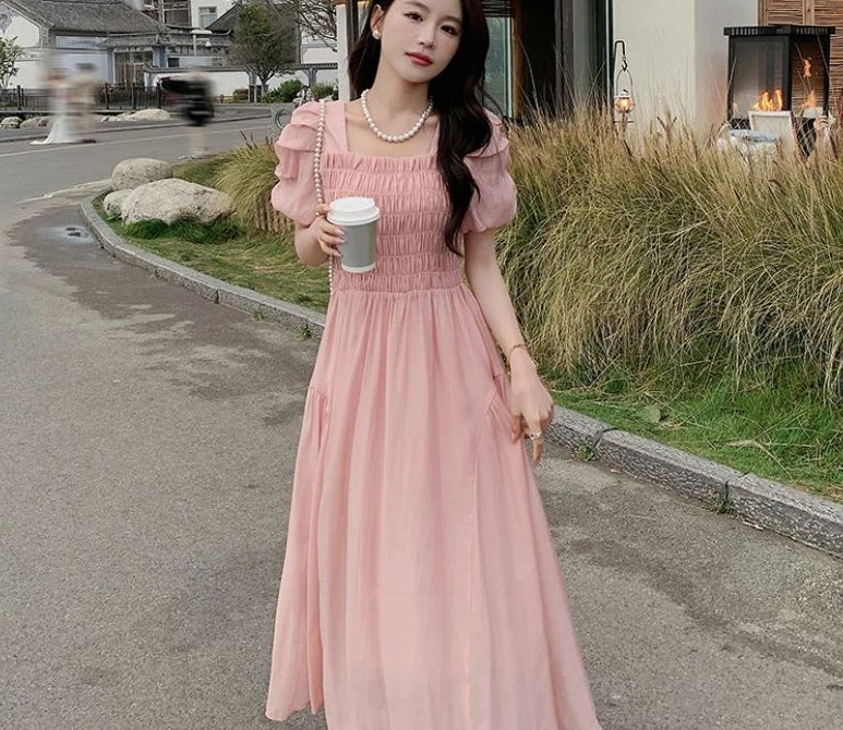 Women's Dress Mesh Cute Fairy Kawaii Long Maxi Female Dresses Clothes Sensual Sexy One Pieces Fashion Summer 2024 Outfits Hot X