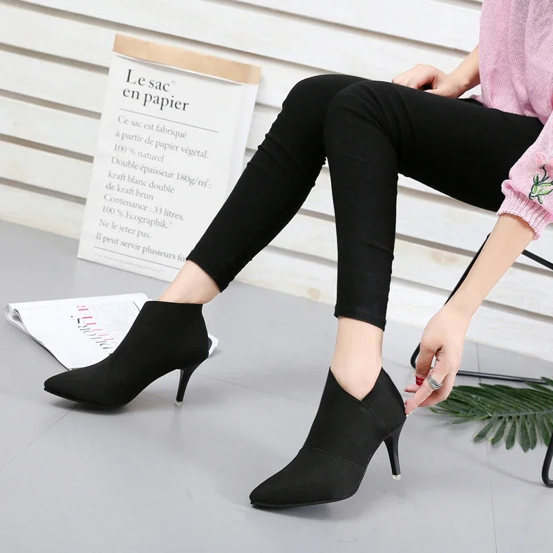 2023 Women's Booties ankle Boots Female Bare Boots Winter Shoes High Heels Ankle Boots Stiletto Womans Shoes