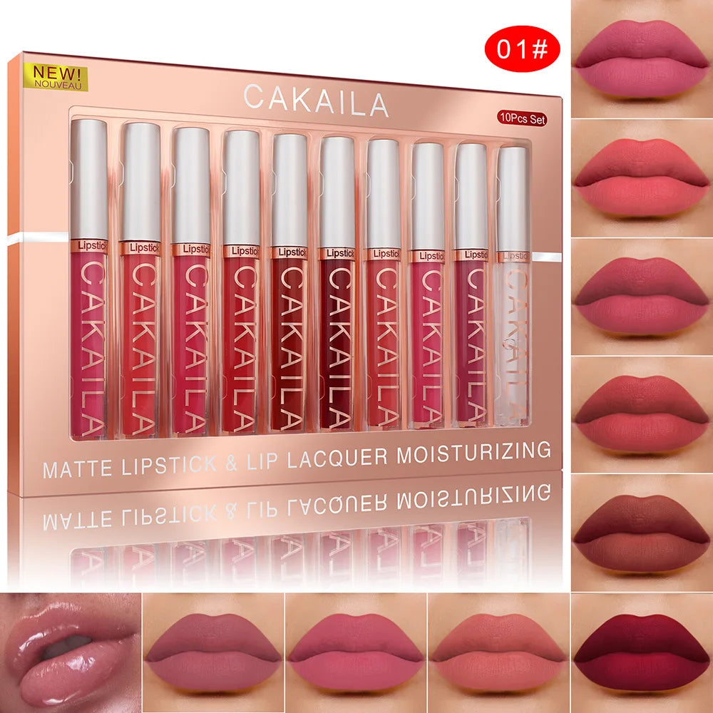 Lipstick Set Make-up for women Waterproof Long lasting Cosmetics Korean makeup Liquid Matte lipstick