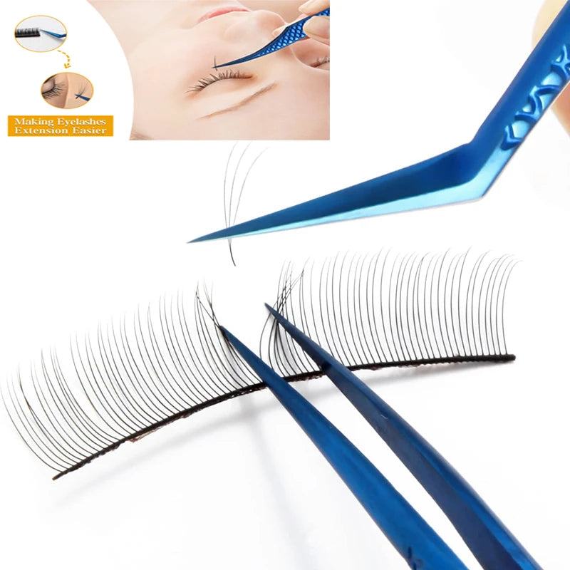 1PC Precision False Lashes Eyelashes Extension Tweezers volume fans Pliers Nail Clips non-slip Professional Beauty make up Tools