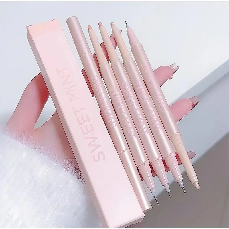 Double Ended Lying Silkworm Pencil Highlighter Makeup Pen Nude Liquid Contour Liner Eye Brightener Make Up Stick Mulitfuntional