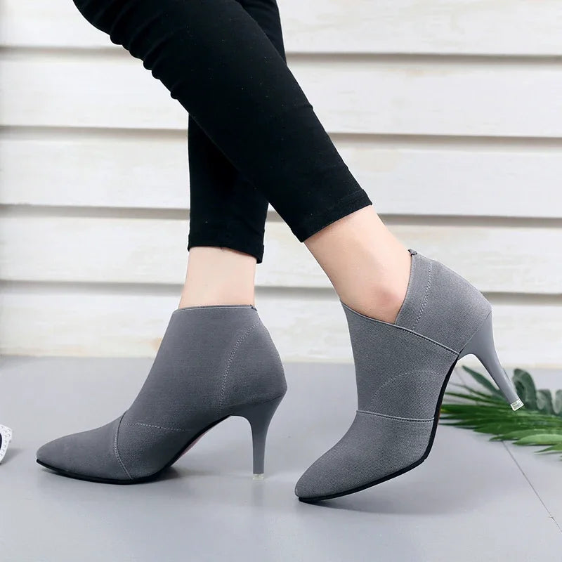 2023 Women's Booties ankle Boots Female Bare Boots Winter Shoes High Heels Ankle Boots Stiletto Womans Shoes