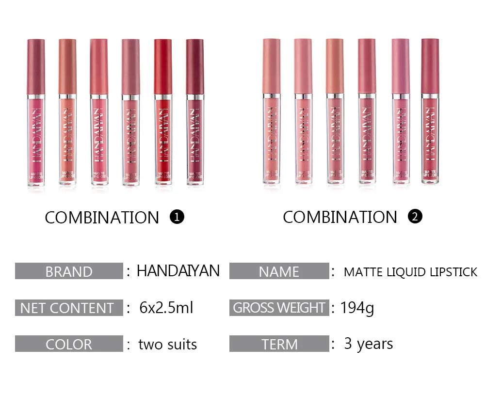 Lipstick Set Make-up for women Waterproof Long lasting Cosmetics Korean makeup Liquid Matte lipstick