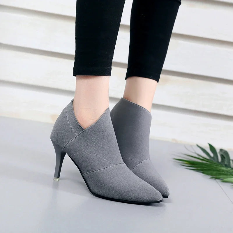 2023 Women's Booties ankle Boots Female Bare Boots Winter Shoes High Heels Ankle Boots Stiletto Womans Shoes