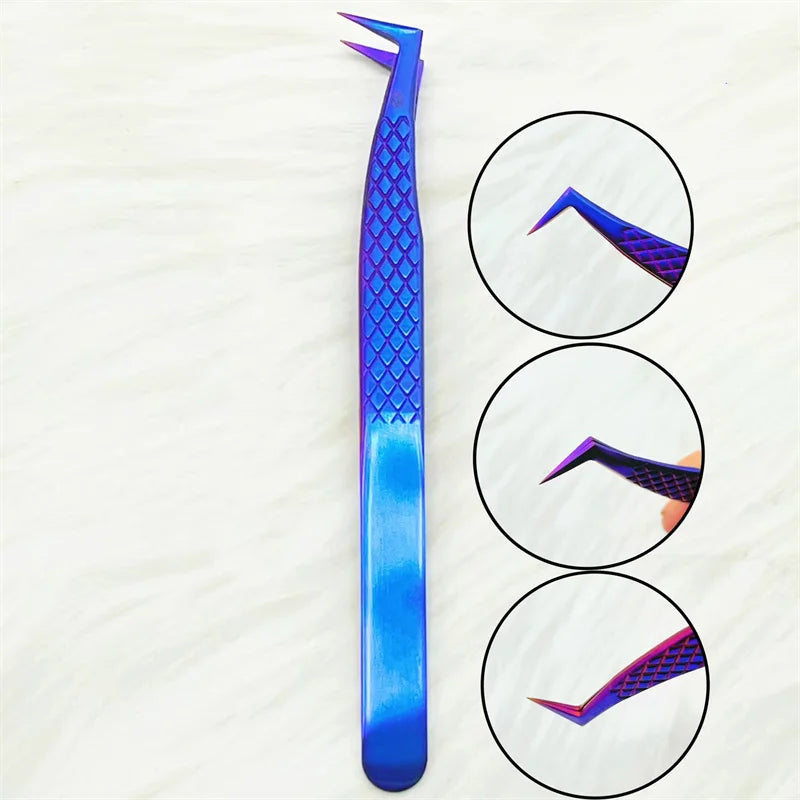 1PC Precision False Lashes Eyelashes Extension Tweezers volume fans Pliers Nail Clips non-slip Professional Beauty make up Tools