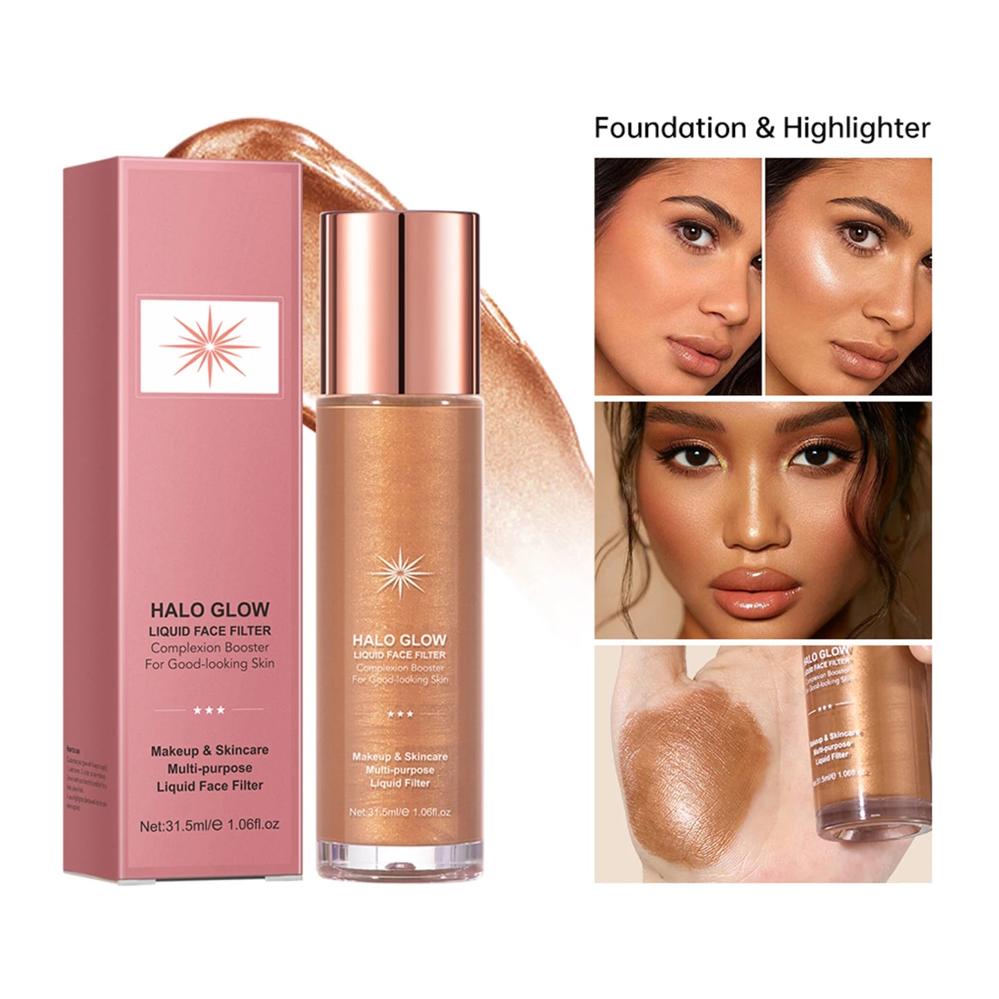 1pc Beautiful Highlighter Liquid Contouring Body Make-up For Women Brightening Complexion Glow Glossier Makeup Cosmetics