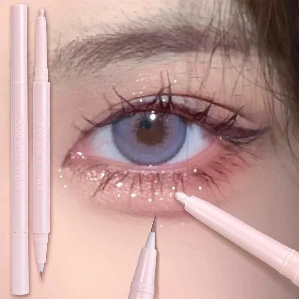 Double Ended Lying Silkworm Pencil Highlighter Makeup Pen Nude Liquid Contour Liner Eye Brightener Make Up Stick Mulitfuntional