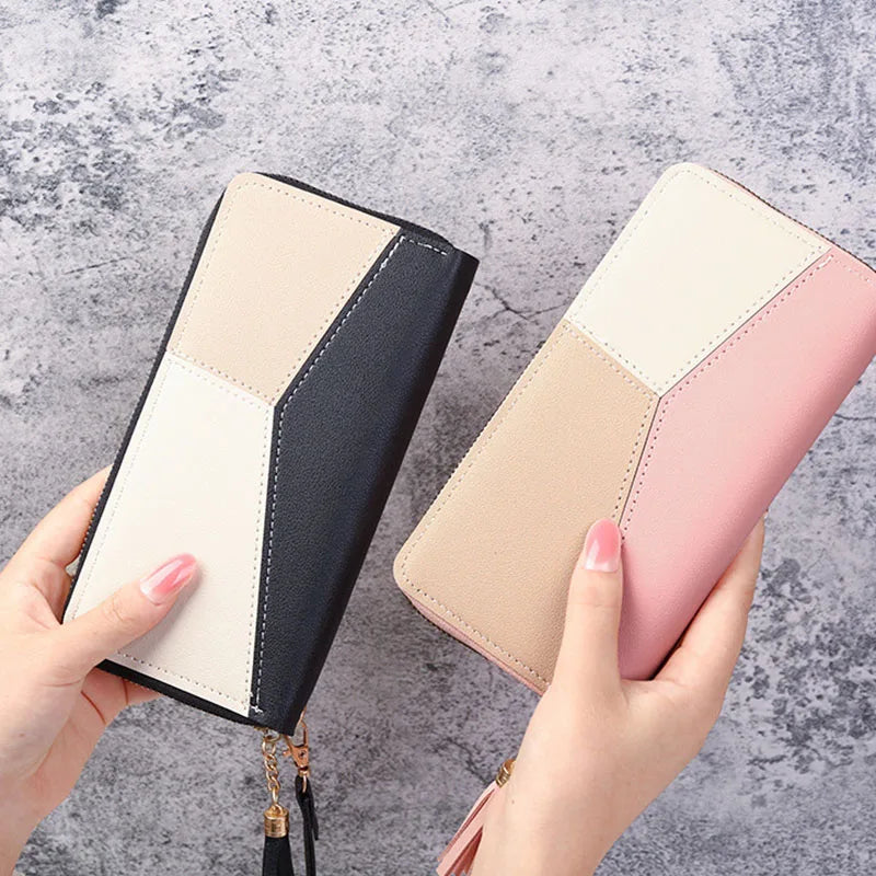 Fashion Zipper Wallets Womens Long Purses Handbags Coin Purse Cards Holder PU Leather Billfold Wallet