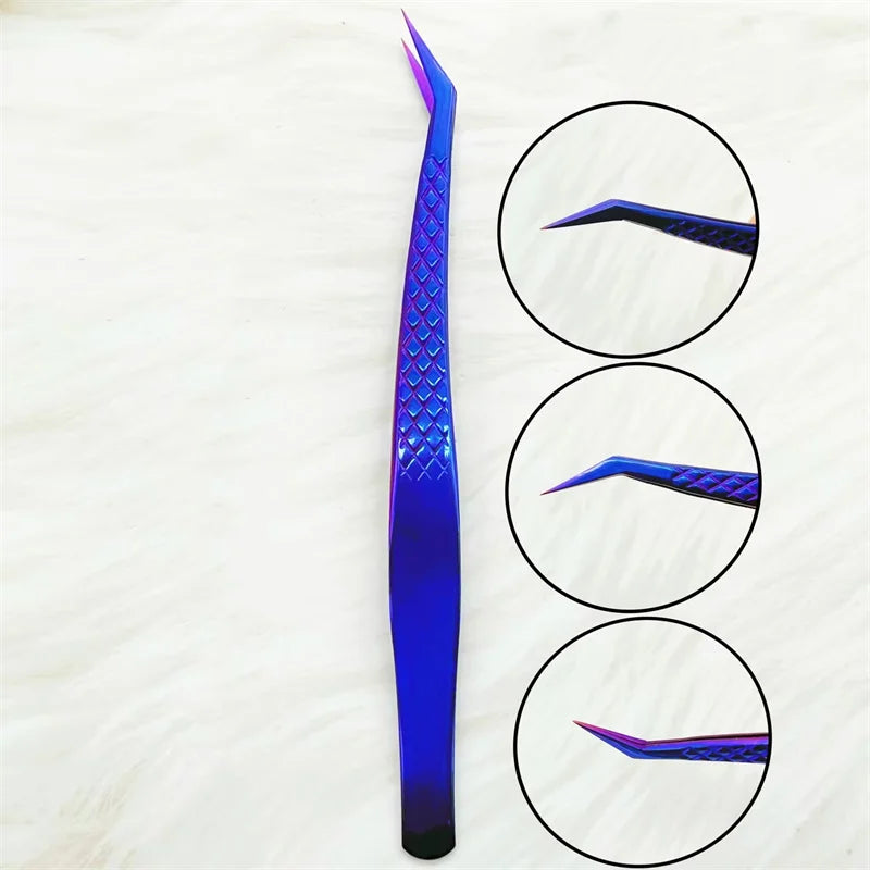 1PC Precision False Lashes Eyelashes Extension Tweezers volume fans Pliers Nail Clips non-slip Professional Beauty make up Tools