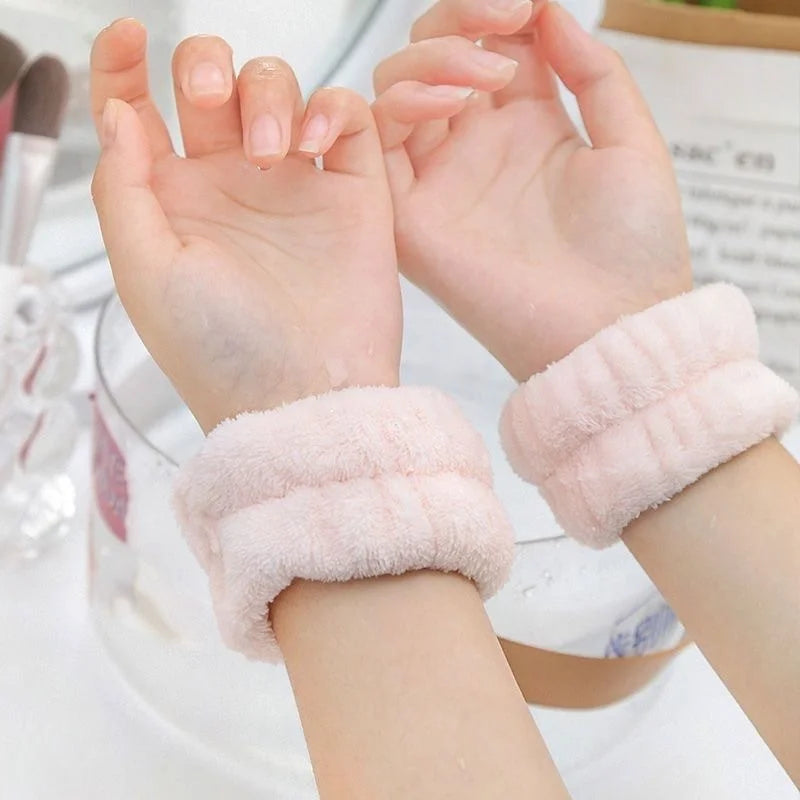 2/3Pcs Bow Headband Wristband Set Towel Elastic Soft Washing Face Shower Make Up Yoga Sports Skincare Headband For Women Girls