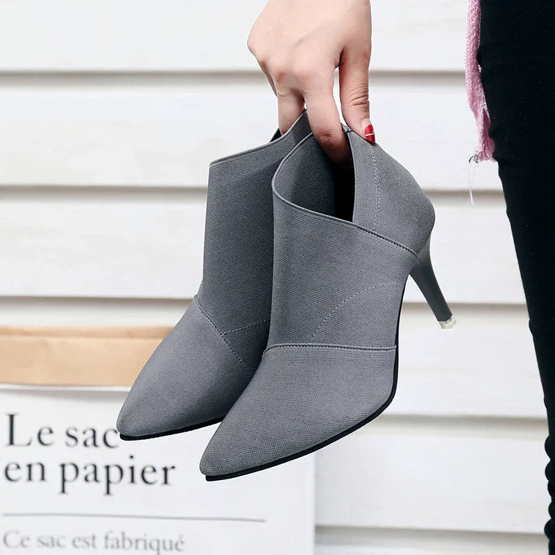 2023 Women's Booties ankle Boots Female Bare Boots Winter Shoes High Heels Ankle Boots Stiletto Womans Shoes