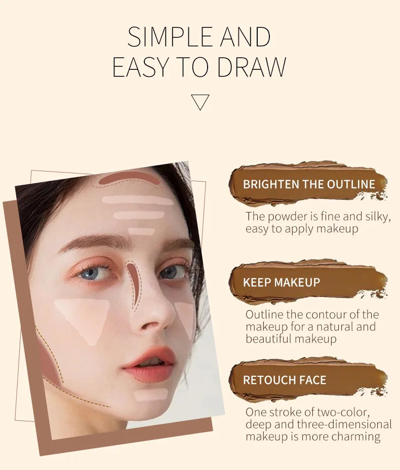 Double-headed Face Brown Bronzer Contour Stick Face Foundation Make Up Pen Smooth Contour Shadow Highlight Concealer Cosmetics