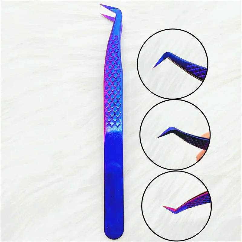 1PC Precision False Lashes Eyelashes Extension Tweezers volume fans Pliers Nail Clips non-slip Professional Beauty make up Tools