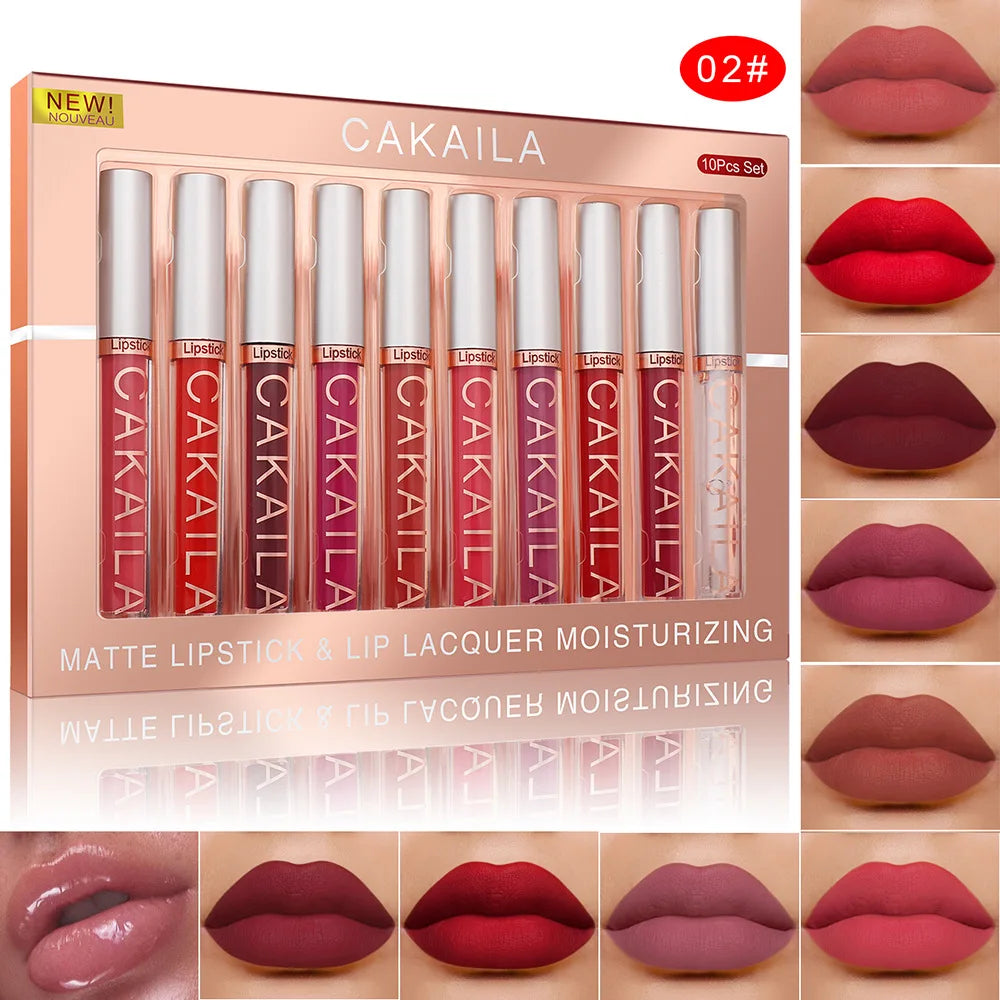 Lipstick Set Make-up for women Waterproof Long lasting Cosmetics Korean makeup Liquid Matte lipstick