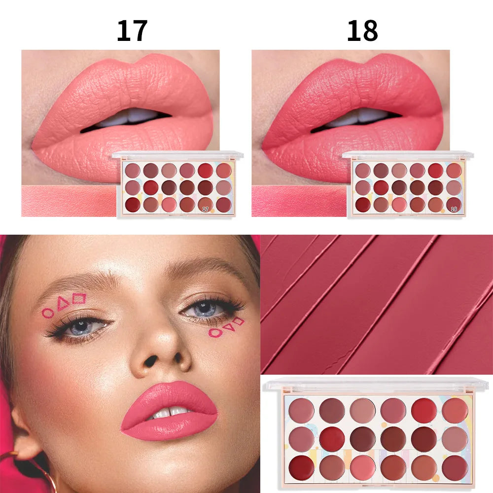 18 Colors Matte Lipstick Palette lip gloss Korean cosmetics lipsticks set makeup for women cheap make up Beauty