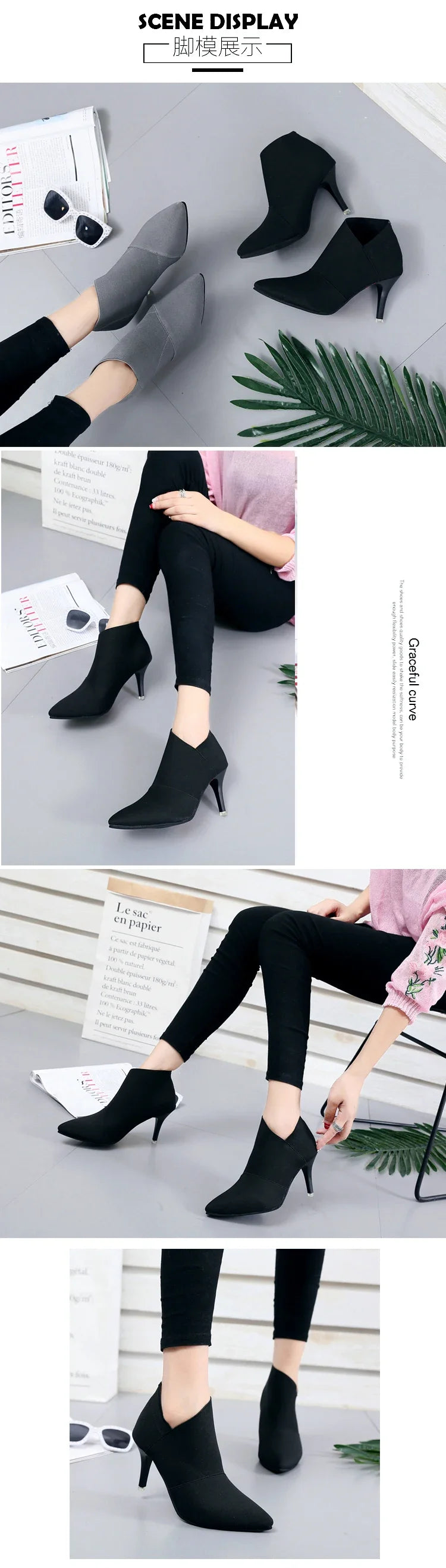 2023 Women's Booties ankle Boots Female Bare Boots Winter Shoes High Heels Ankle Boots Stiletto Womans Shoes