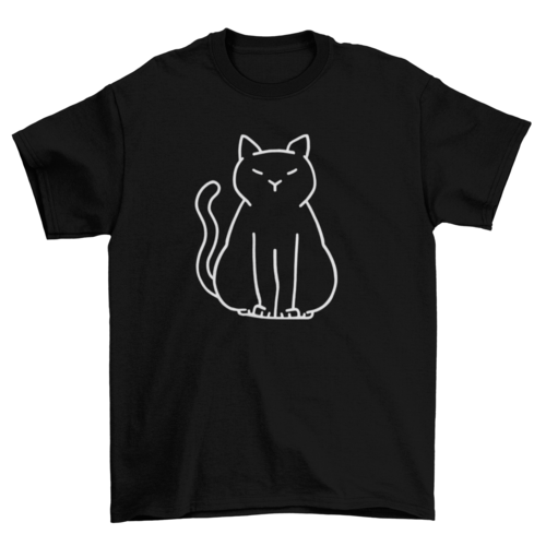 Camiseta minimalista de gato