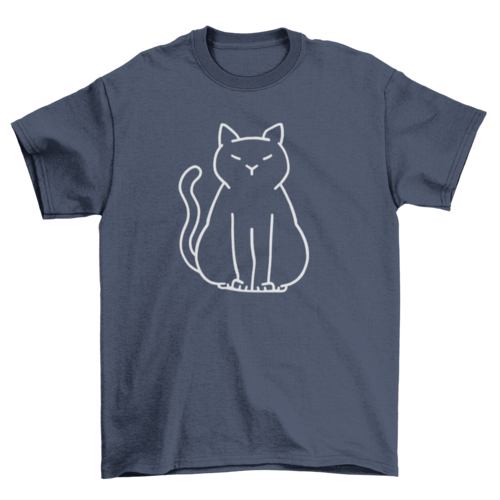 Camiseta minimalista de gato