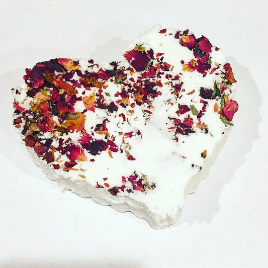 Rose heart bath bomb / organic bath bomb /